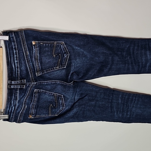 Silver dark wash 28x30 low rise skinny jeans - Picture 4 of 6